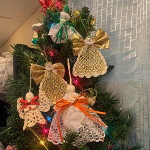 💰💰Vintage 80s angel Christmas ornaments set of 3